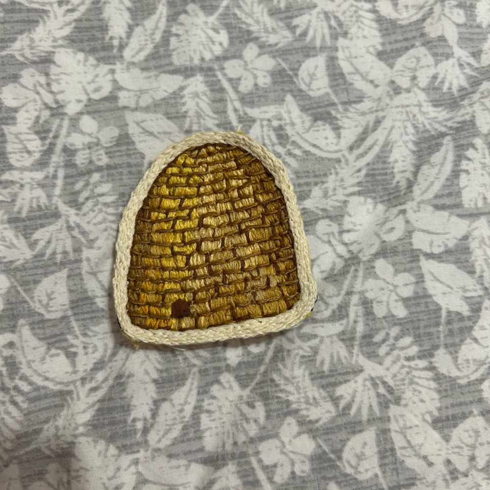Hand Embroidered Beehive Patch